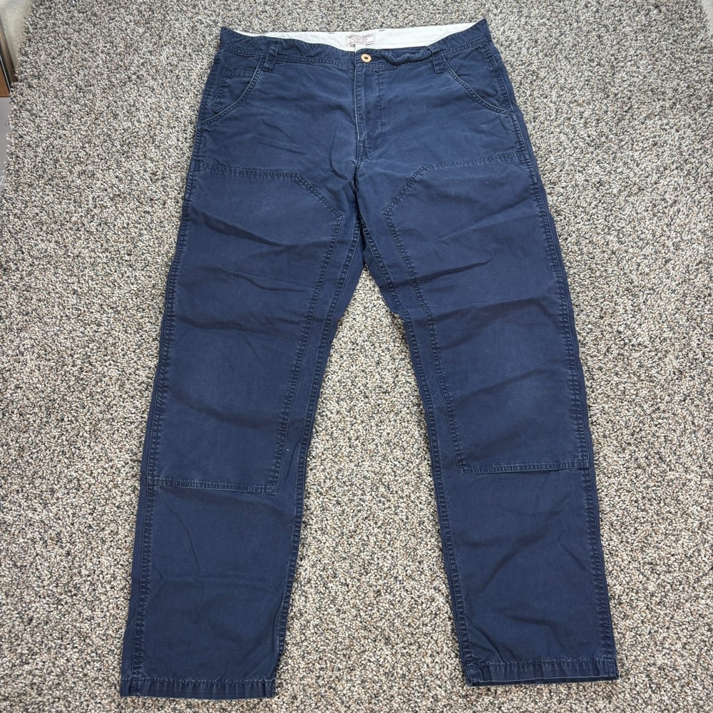 Wallace & Barnes Men's 34x32 Double Knee Workwear Pants Navy Blue Duck Canvas